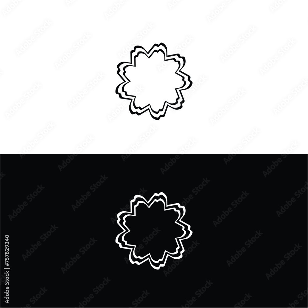 Black and white circle vector logo template design Black and white circle vector logo template design