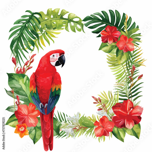 Red Parrot Jungle Frame Clipart Clipart
