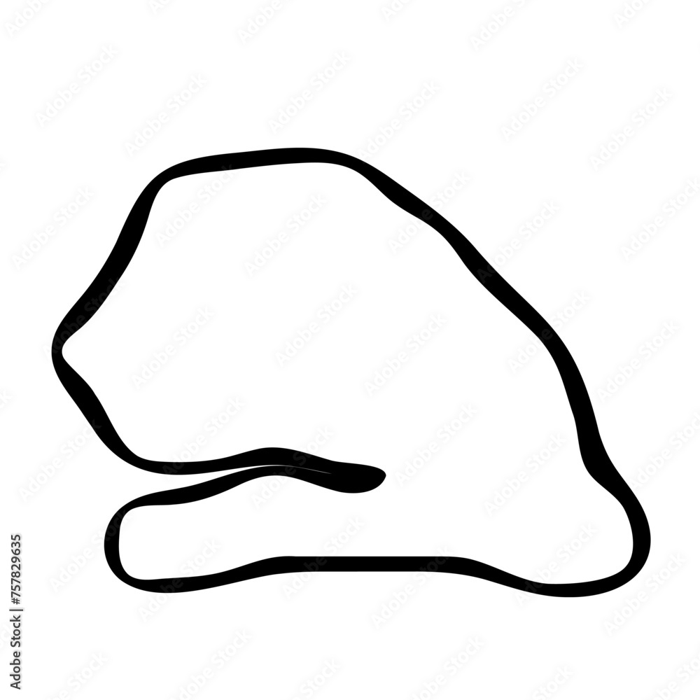 Senegal country simplified map. Black ink smooth outline contour on white background. Simple vector icon Senegal country simplified map. Black ink smooth outline contour on white background. Simple vector icon