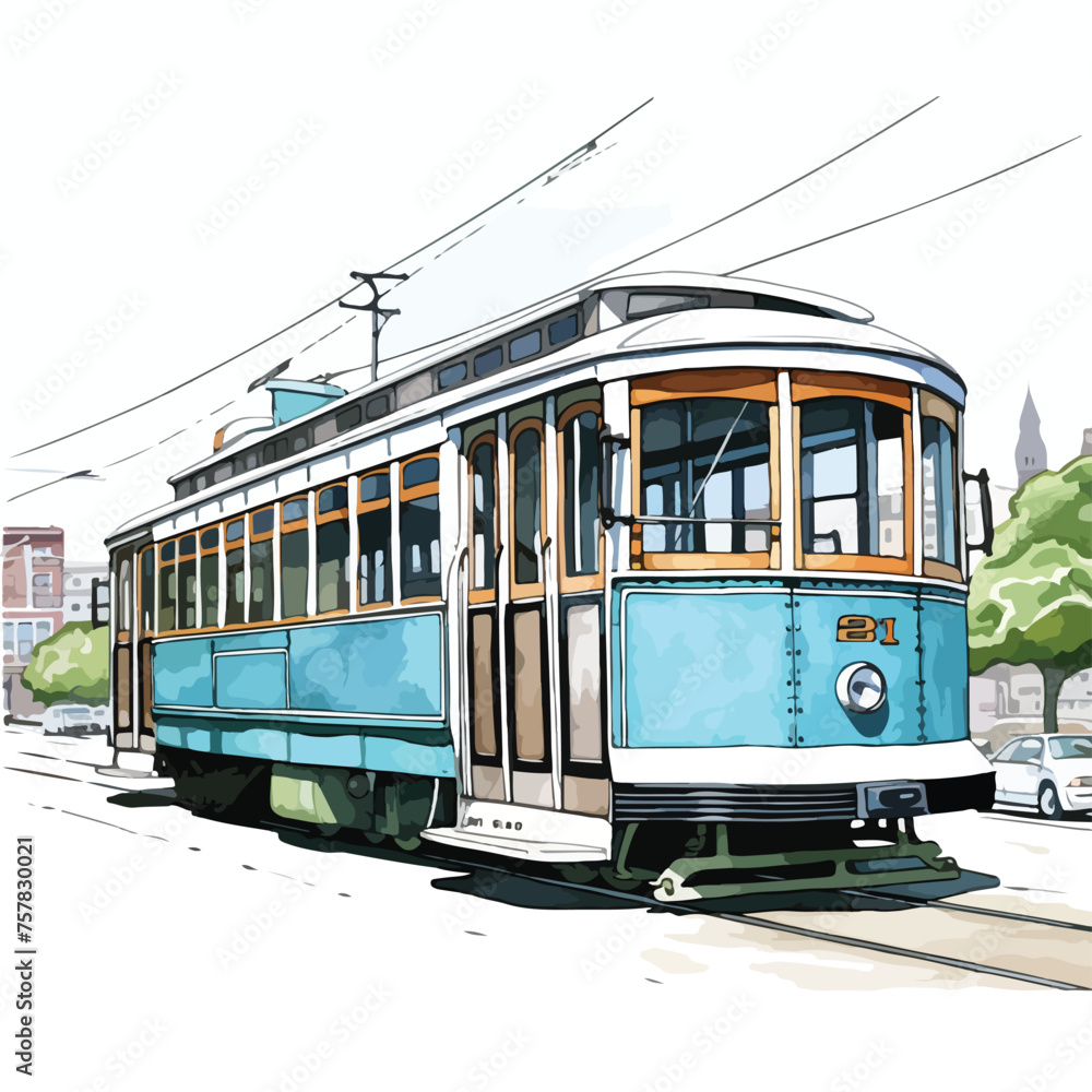 San Francisco Trams Clipart Clipart isolated on white