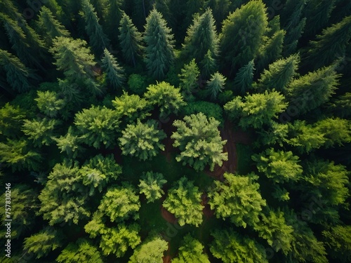Top view green forest with earth, Green planet in your hands, Save Earth, Texture of forest view from above ecosystem and healthy environment.