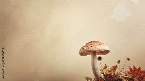 Mushroom Detail on Neutral Background