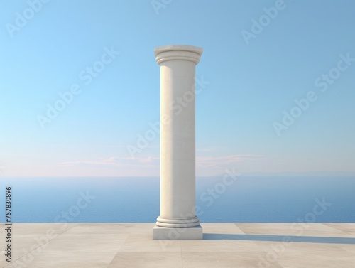 Greek pillar photo-realistic minimalist