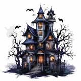 Spooky Haunted House Clipart Clipart isolated on whit