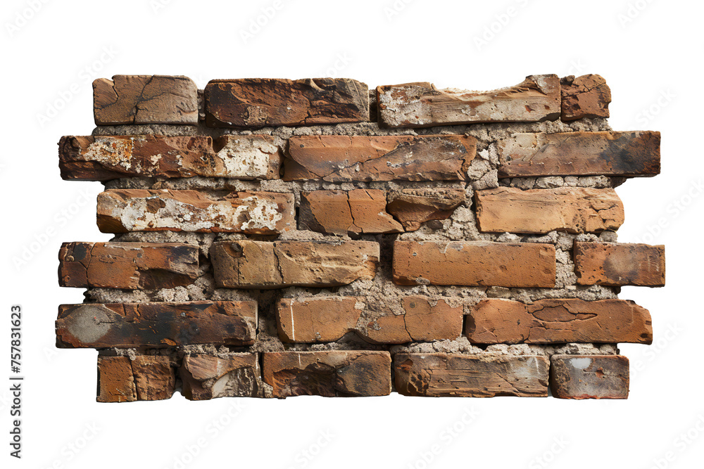 Old bricks banner on transparent background Generative Ai Old bricks banner on transparent background Generative Ai