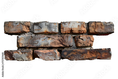 Old bricks banner on transparent background Generative Ai 