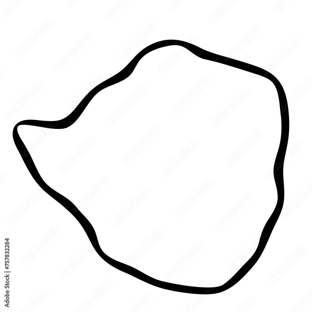 Zimbabwe country simplified map. Black ink smooth outline contour on white background. Simple vector icon Zimbabwe country simplified map. Black ink smooth outline contour on white background. Simple vector icon