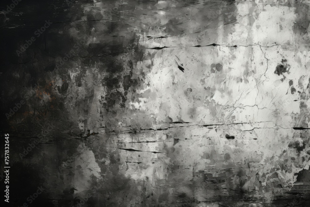 Texture, Black and Urban White Grunge. Dark messy dust overlap affliction. Summa, generative IA