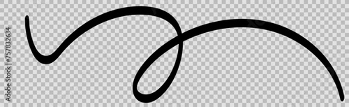 Underlines hand drawn stroke.calligraphy sign on transparent background