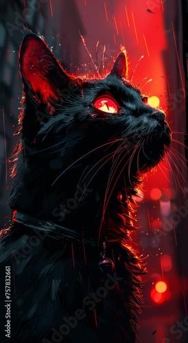 cat with red eyes