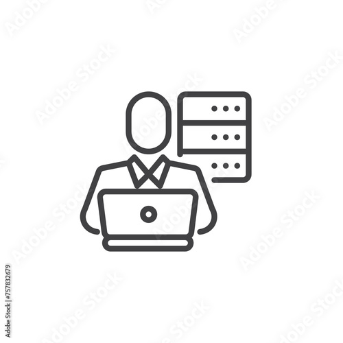 Backend Developer line icon