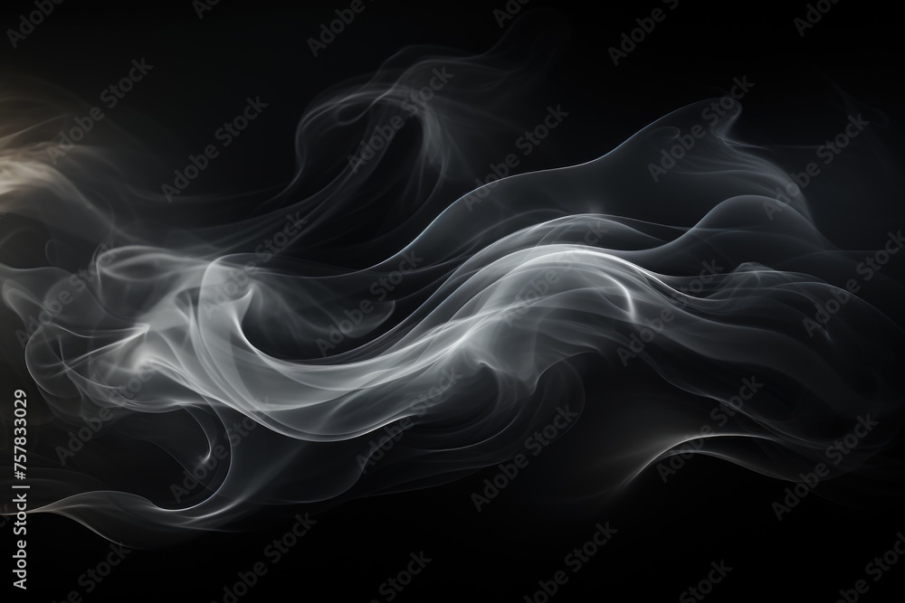 Texture, smoke movement on black background, with copy space to write the text, generative IA