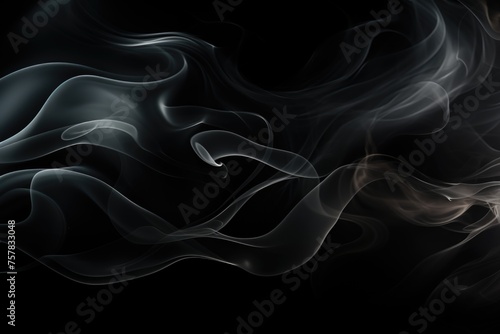 Wallpaper Mural Texture, black smoke movement in black background with copy space to write the t, generative IA Torontodigital.ca