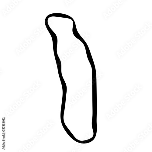 Togo country simplified map. Black ink smooth outline contour on white background. Simple vector icon