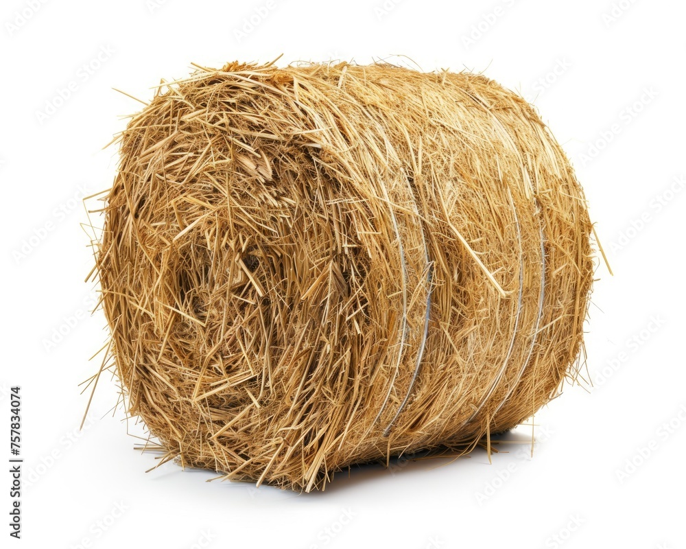 Bale of Hay Isolated on White Background. Single Object of Farming Agriculture with Straw in Hayrick Bale of Hay Isolated on White Background. Single Object of Farming Agriculture with Straw in Hayrick