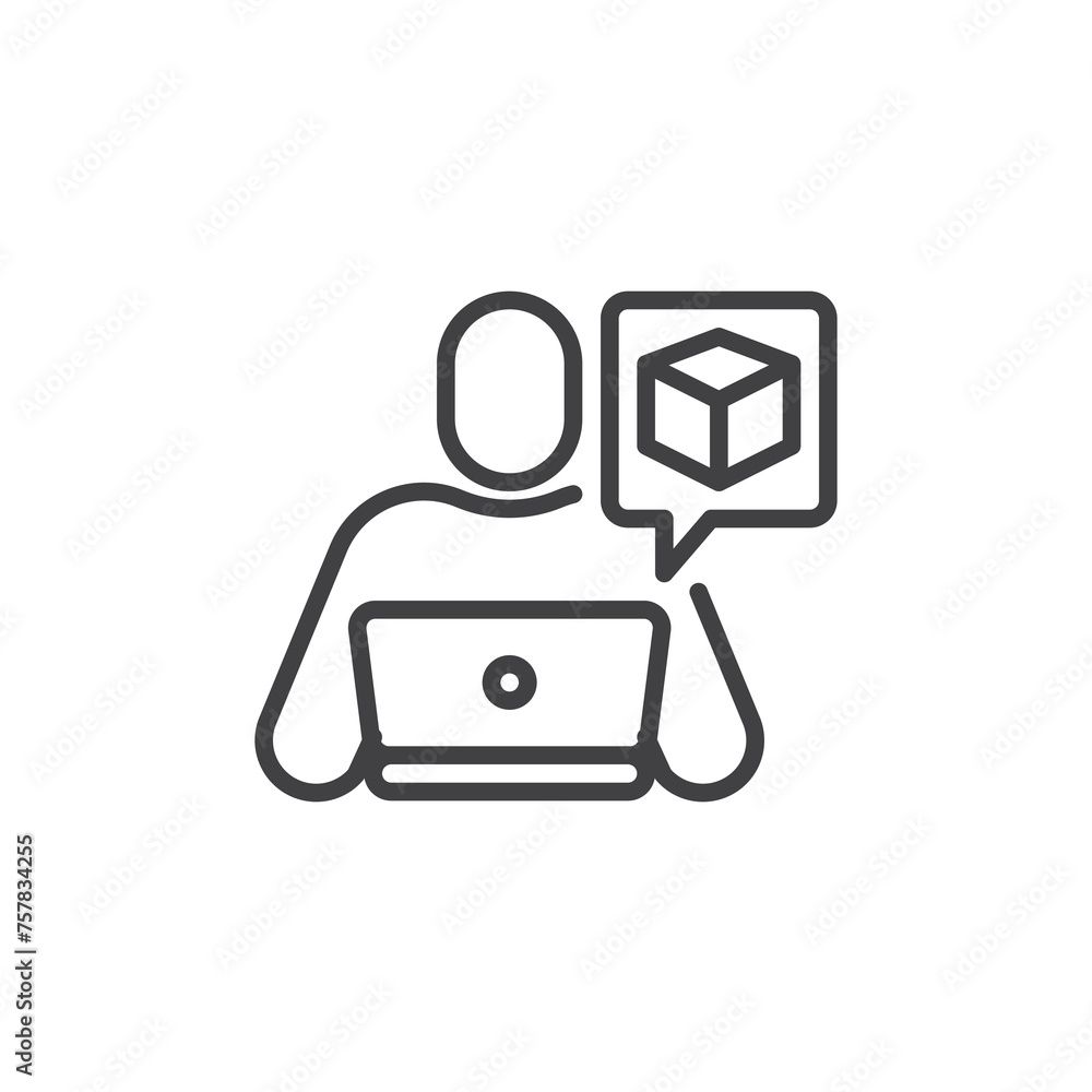 Blockchain Developer line icon Blockchain Developer line icon