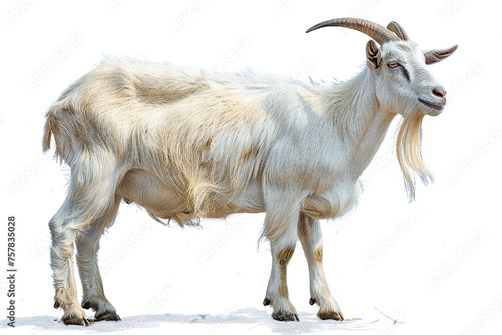 Fototapeta premium Goat isolated on white background Generative Ai