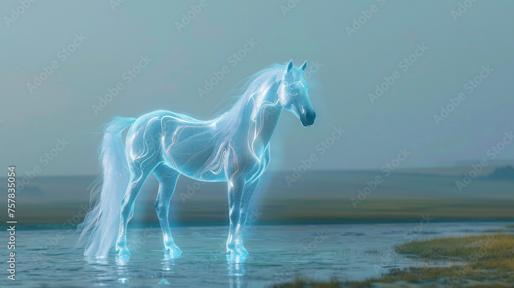 white horse on the beach white horse on the beach
