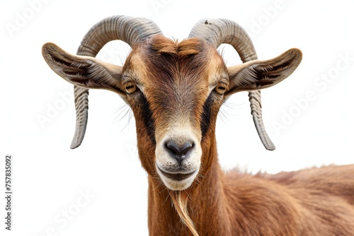 Goat isolated on white background Generative Ai 