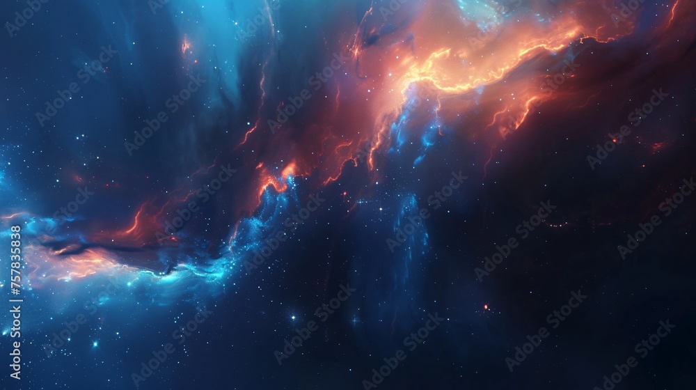Astro-Chic: A Stellar Night Sky with a Pop of Blue Generative AI