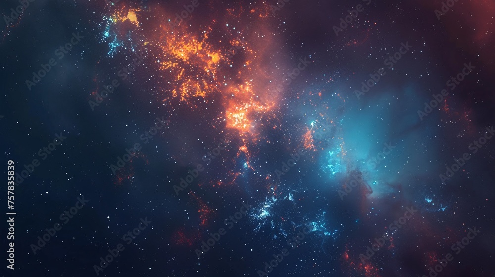 Galaxy Glow: A Celestial Splash of Color Generative AI - obrazy, fototapety, plakaty 
