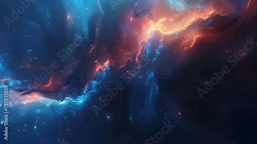 Astro-Chic: A Stellar Night Sky with a Pop of Blue Generative AI © Riya