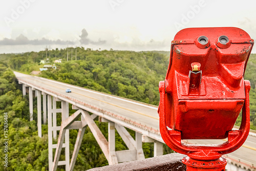 Overview of the Bacunayagua bridge with 110 m high over the sea level, it is located in Matanzas city - Cuba photo