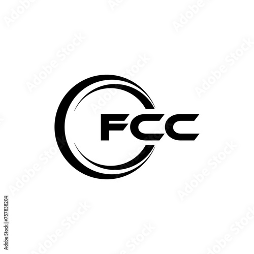 FCC letter logo design in illustration. Vector logo, calligraphy designs for logo, Poster, Invitation, etc.