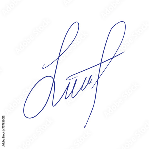 Fake autograph samples. Hand-drawn signature