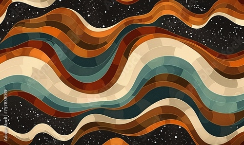Wavy Wonders: A Space-Inspired Swirl of Color and Pattern Generative AI