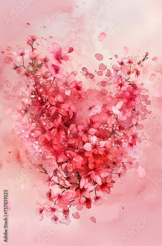 Pink Flower Heart: A Symbol of Love and Adoration Generative AI