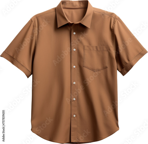 brown t-shirt isolated on white or transparent background,transparency 