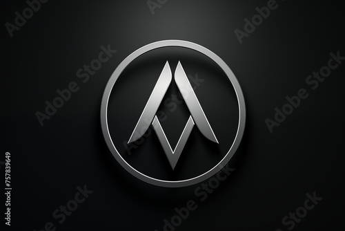 Alphabetic logo on a black background. 3D rendering.