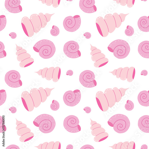 Seamless wallpaper pattern with shells.