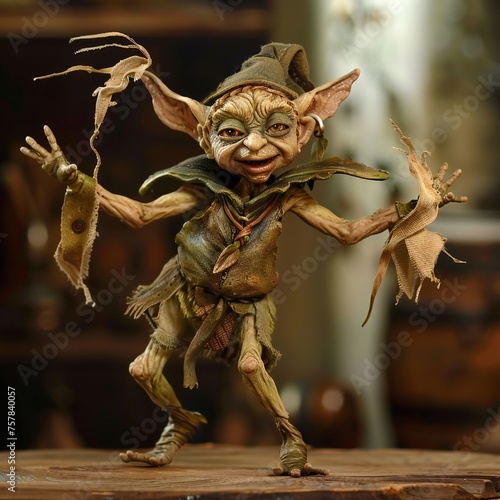 Dancing goblin fantasy creature Generative Ai  photo