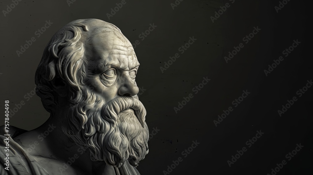 Greek Philosopher Socrates with Gradient Classic Space