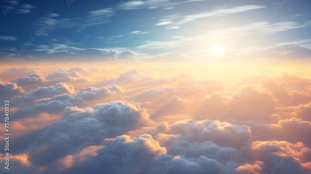 The Infinite Ethereal: A High-Quality Computer-Generated Rendering of Majestic Sky Filled with Intricately Designed Clouds