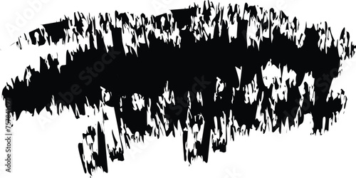  ink paint brush strokes isolated on white background. Vector illustration