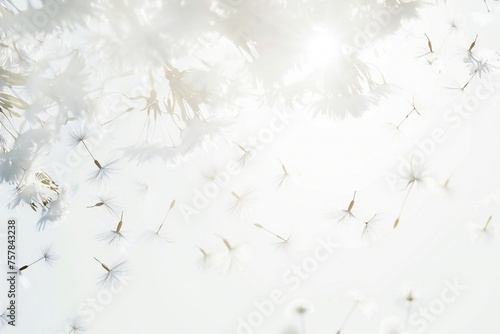 Soft and light spring background with Dandelions Generative Ai 