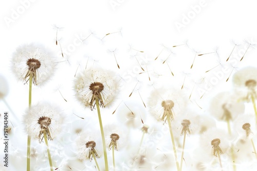 Soft and light spring background with Dandelions Generative Ai 