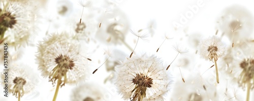 Soft and light spring background with Dandelions Generative Ai 