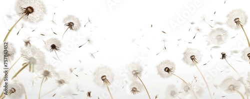 Soft and light spring background with Dandelions Generative Ai 