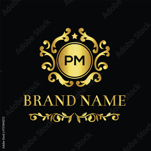Letter PM Creative Logo Design Template with Modern Letter Design