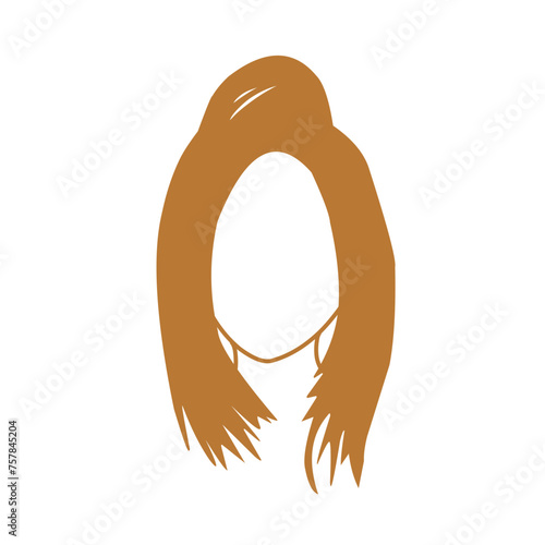 Vector design of beautiful brown women's hairdos collection