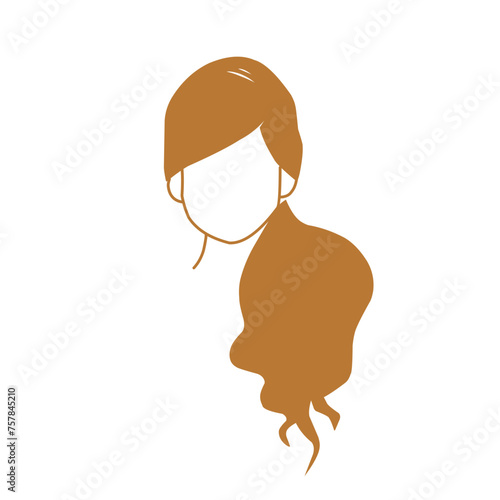 Vector design of beautiful brown women's hairdos collection