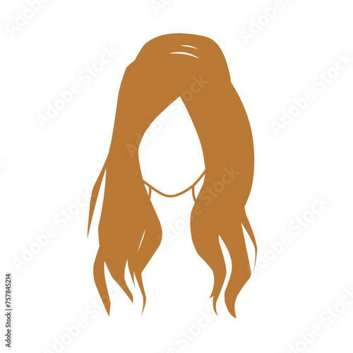 Vector design of beautiful brown women's hairdos collection