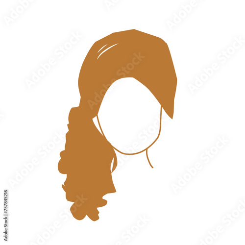 Vector design of beautiful brown women's hairdos collection