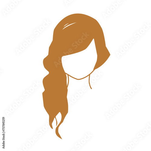 Vector design of beautiful brown women's hairdos collection