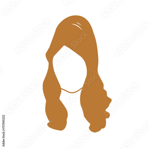 Vector design of beautiful brown women's hairdos collection