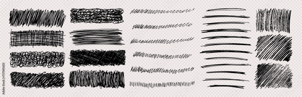 Set of rectangle scribble smears drawn with pen Set of rectangle scribble smears drawn with pen